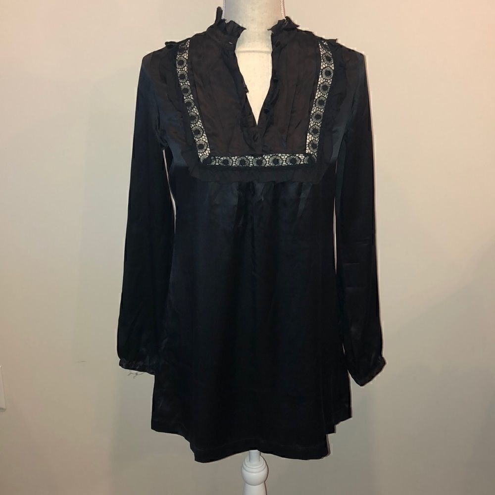 Joie silk & chiffon black dress